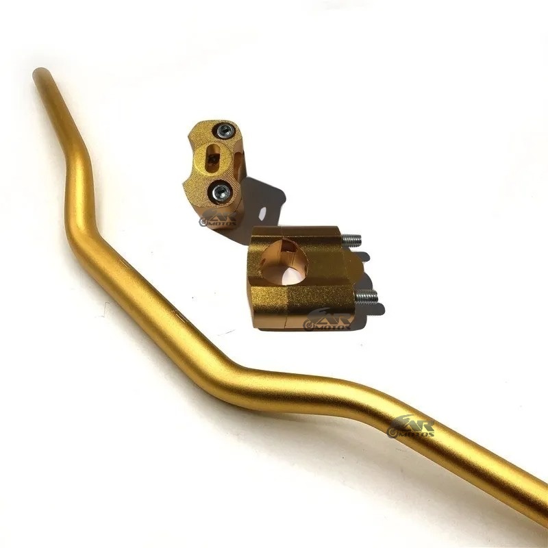 Guidão Fat Bar Dourado Alto Alumínio Moto Falcon Xt660 Xre Lander Tornado Bros Teneré
