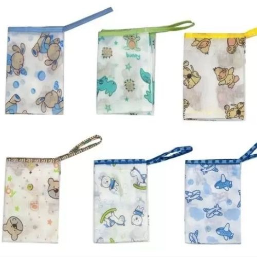 Toalha De Boca Kit 6 Peças Com Prendedor De Chupeta Caricia-Menino