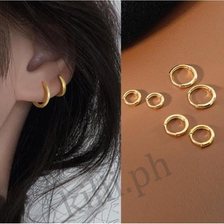 fashion s925 Prata Simples Pequeno Círculo Piercing Brincos De Argola