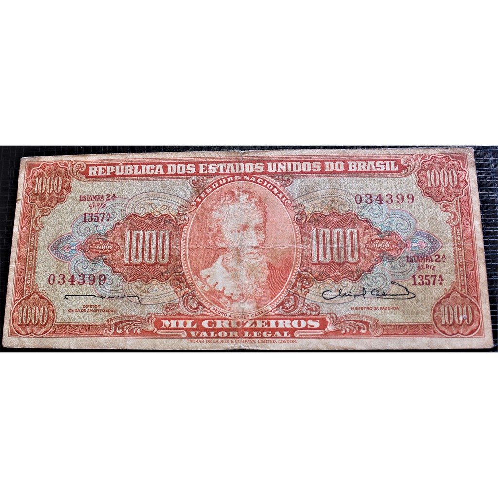 Brasil 1000 Cruzeiros 1963 P. 181 MBC Cédula - Pedro Alvares Cabral
