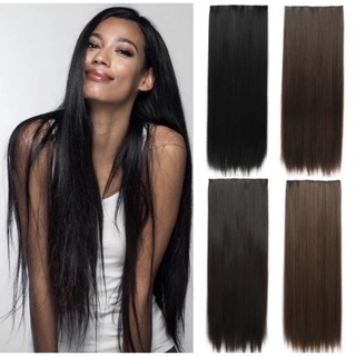 Aplique de Cabelo Tic Tac em Fibra Orgânica liso Preto 70cm identico natural
