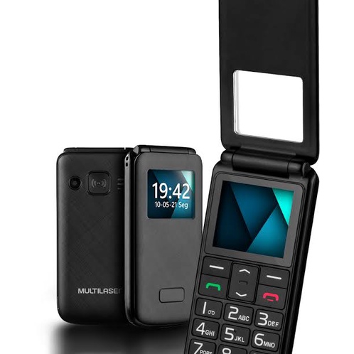 Celular Flip Vita Lite 2G Multilaser P142 Bluetooth Botão SOS Micro USB Rádio FM AM MP3