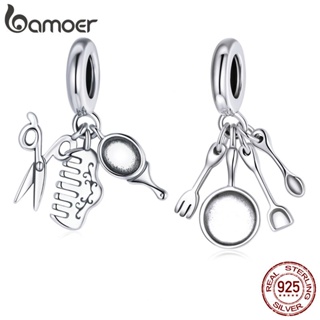 Bamoer 925 Prata Charme Pente Espelho Beleza Utensílios De Cozinha Conjunto De Garfo Pingente Para Pulseira DIY SCC1887 em Oferta na Shopee