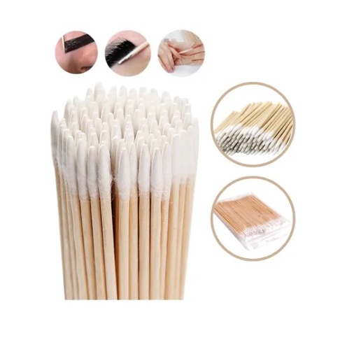 100 Palito com Algodão com Alta Precisão Alinhamento Limpeza Unha/Henna em Oferta na Shopee