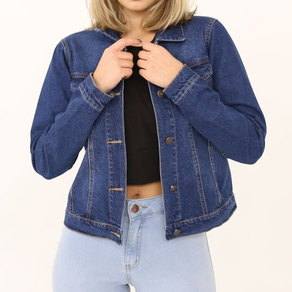 Jaqueta Jeans Média Azul Escuro Lady Rock