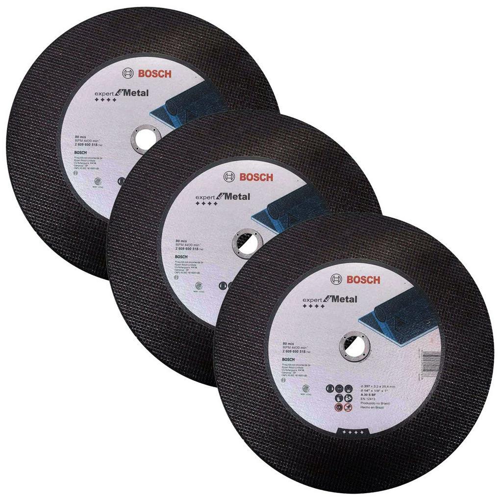 Discos de Corte 357mm p/ Metal Bosch Kit com 3 Expert for Metal 14" - Home & Living