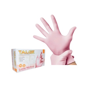 Luva Nitrílica Rosa c/ 100 unidades (Talge) em Oferta na Shopee