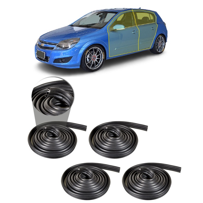 Jogo 4 Borrachas Vedação das Portas Chevrolet Vectra GT 2005 2006 2007 2008 2009 2010 2011 em Oferta na Shopee