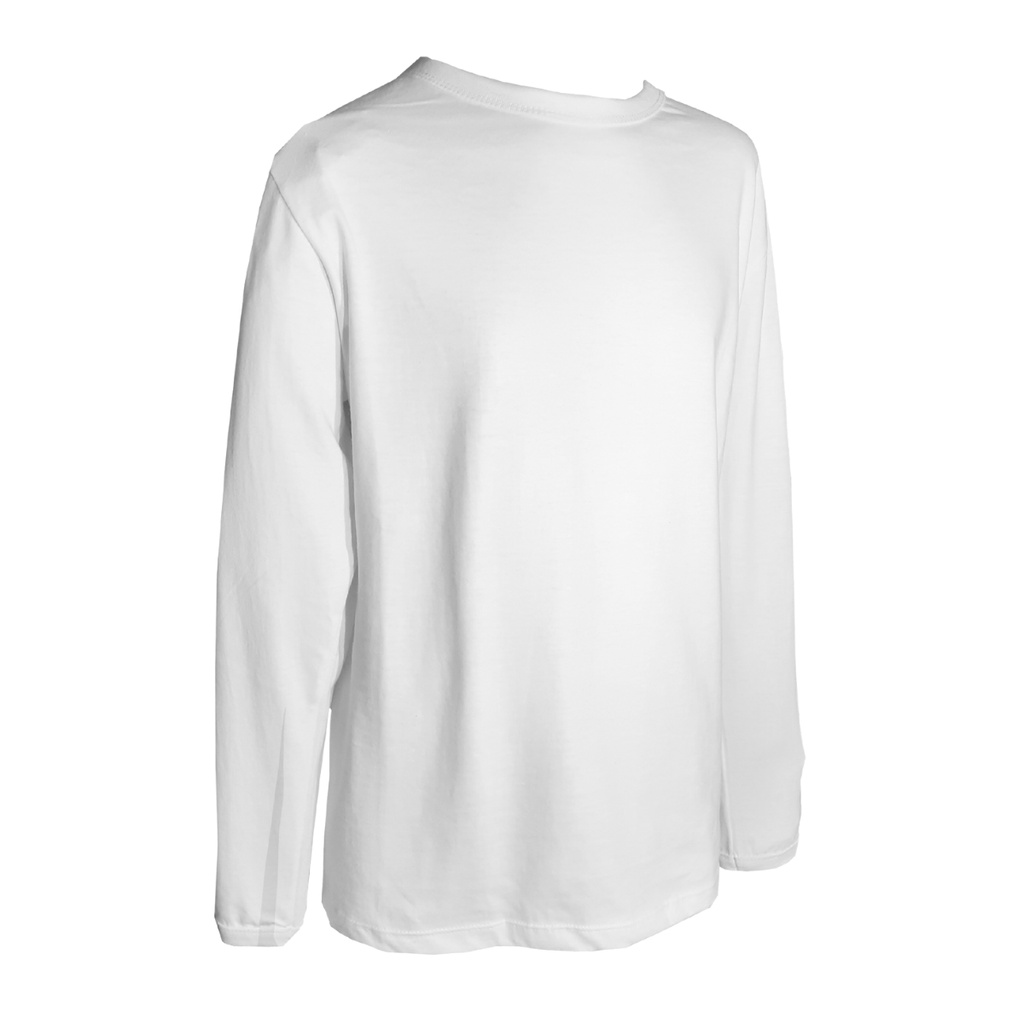 Camiseta Manga Longa Infantil Juvenil 100% Algodão Branca Lisa 10 A 16  Anos Unissex