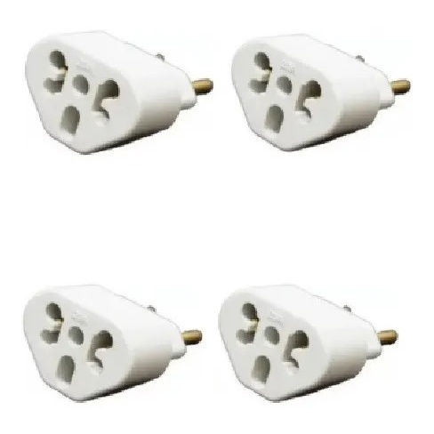 kit com 100 Adaptador de tomada 10/20 Amperes Bob Love Plug 3 pinos redondo e chato