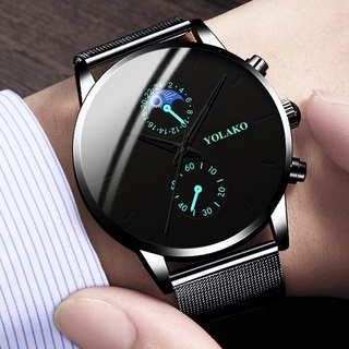 Relógio De Pulso Masculino De Quartzo Com Pulseira De Aço Inoxidável Preto