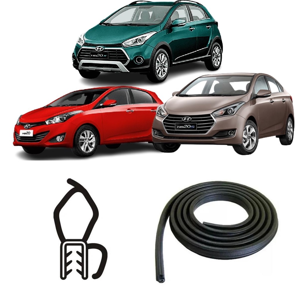 Borracha Do Porta Malas Preta Com Aba Hyundai Hb20 Hb20s Hb20x em Oferta na Shopee