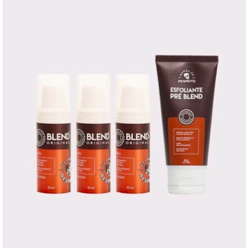 Kit 3 Blend Crescer Barba 30ml Barba de Respeito + Esfoliante