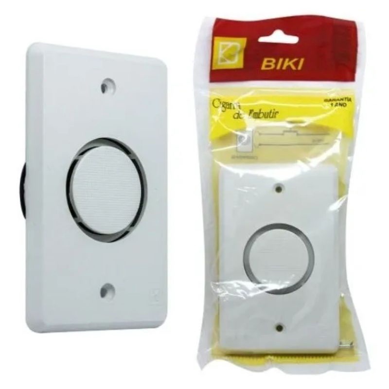 Campainha Cigarra Biki Embutir ou Sobrepor Branca 127V