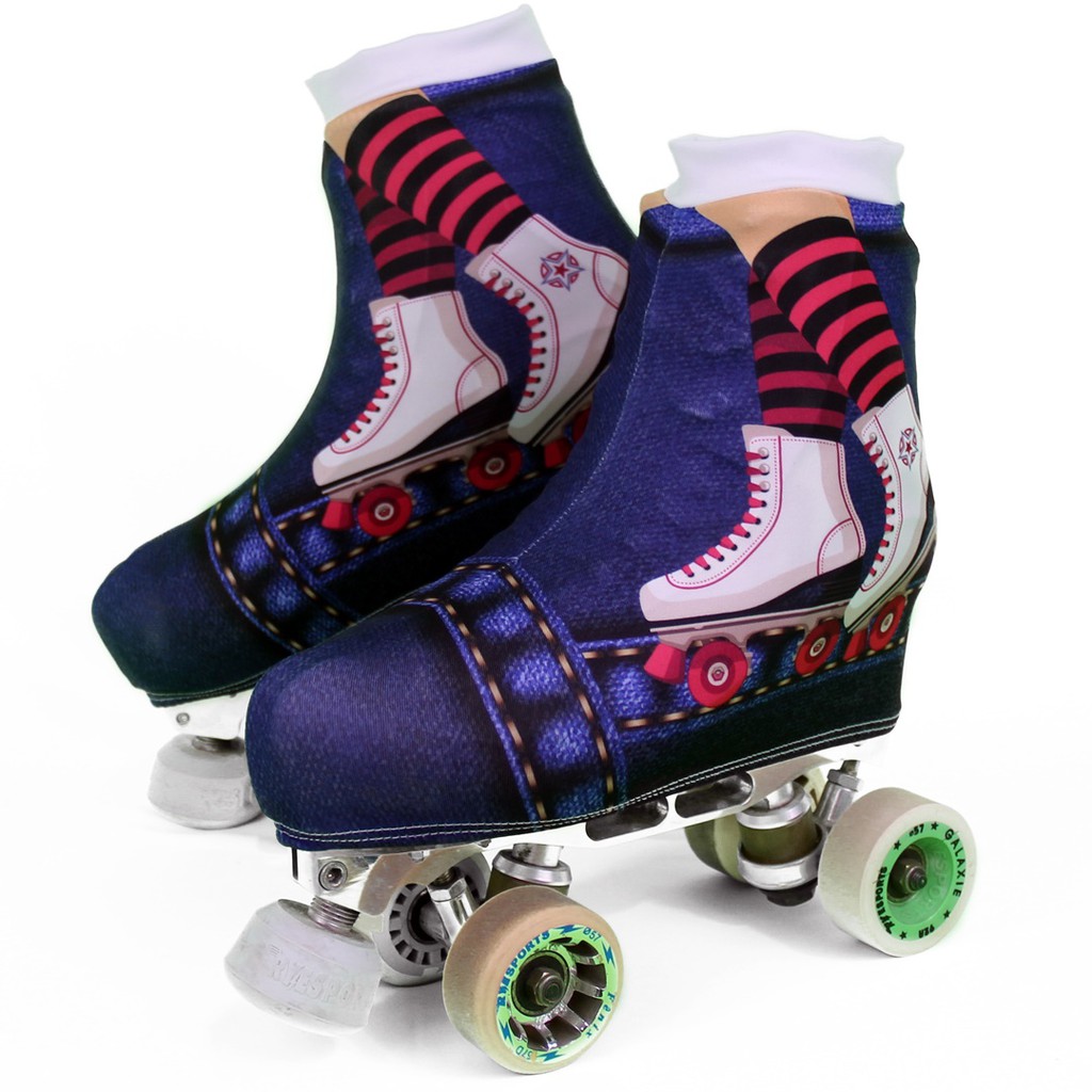 Polaina Cobre Botas Capa Para Patins Patinashow Estampa Jeans 1