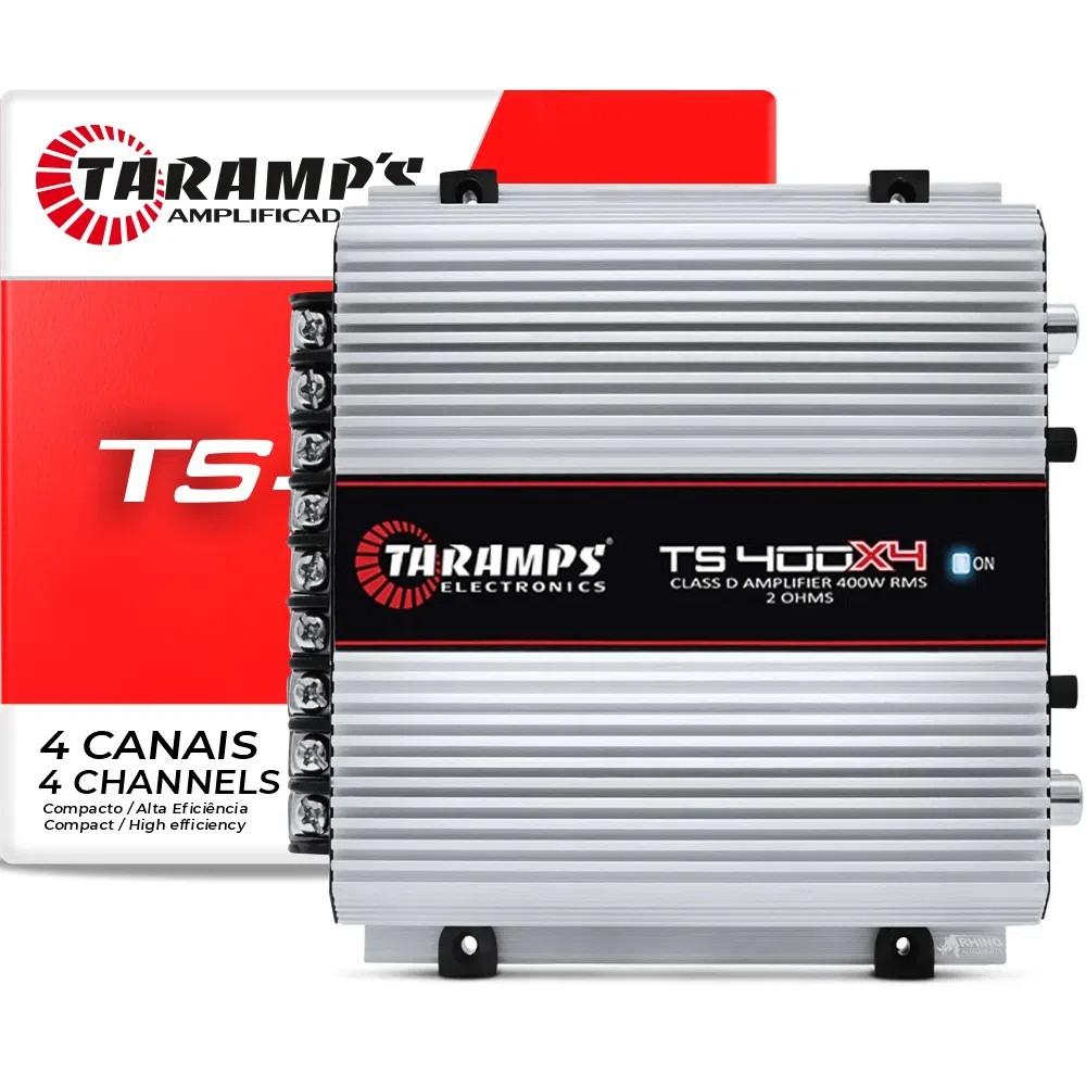 Módulo amplificador Ts400x4 Taramps 4 canais de 100rms 400Wrms Som
