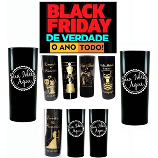40 Copos long drink personalizados COPOS NA COR PRETO GRAVAÇAO só frente copos para festa em Oferta na Shopee