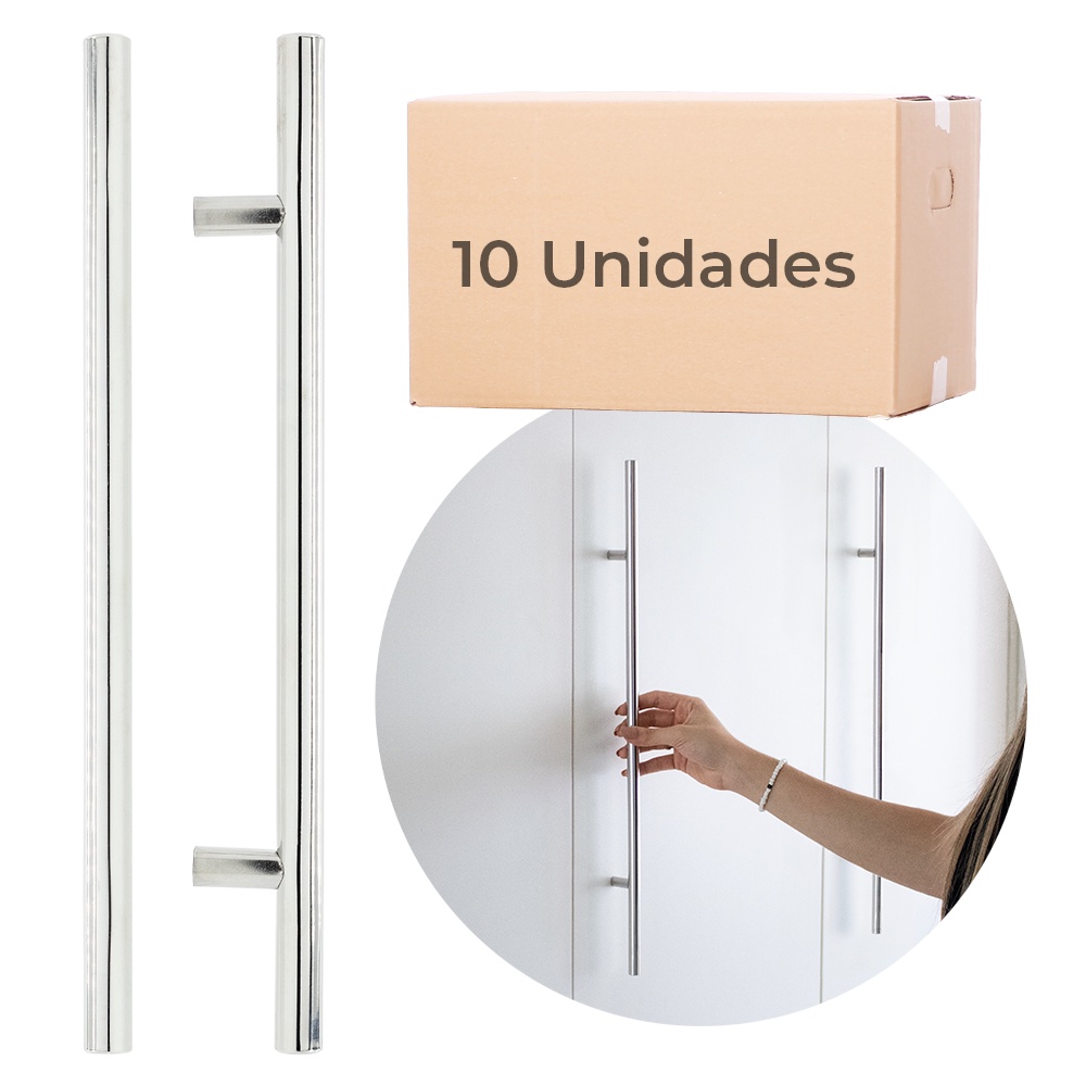 10 X Puxadores Haste Redonda P/ Moveis Gaveta Porta Parafuso