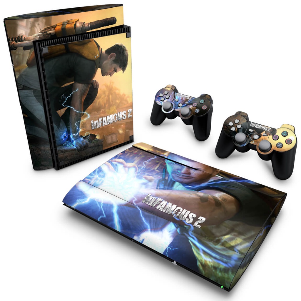 Skin PS3 Super Slim Adesivo - Infamous 2