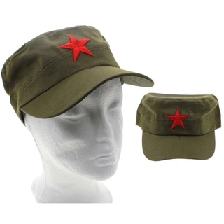 Boné Cuba Família Castro Che Comunista Socialista Esquerda Militar Verde Estrela Vermelha