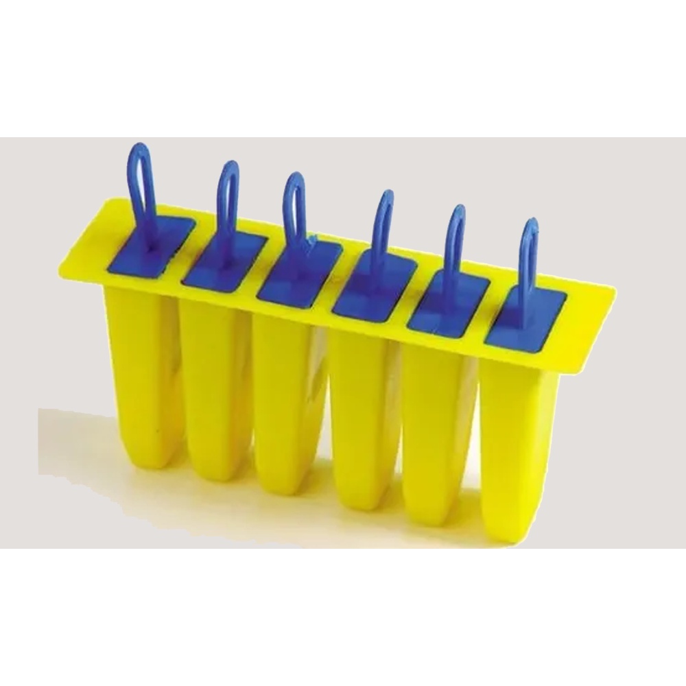 Forma De Picolé 6 Sorvetes Picoleteira Paleta Palito Amarelo