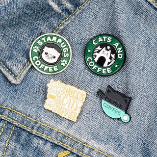 Broche De Gatinho De Café Em Liga/Pug/Pintar/Artesanato