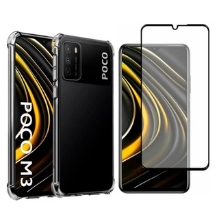 Película 3D Poco M3 Frontal Tela Toda + Capa Anti Impacto Xiaomi Protetora