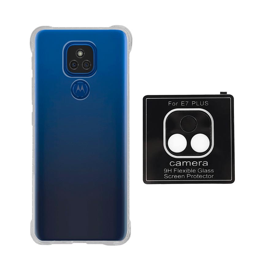 Capa Antiqueda Moto E7 Plus XT2081 + Película Câmera Traseira + Kit Aplicação
