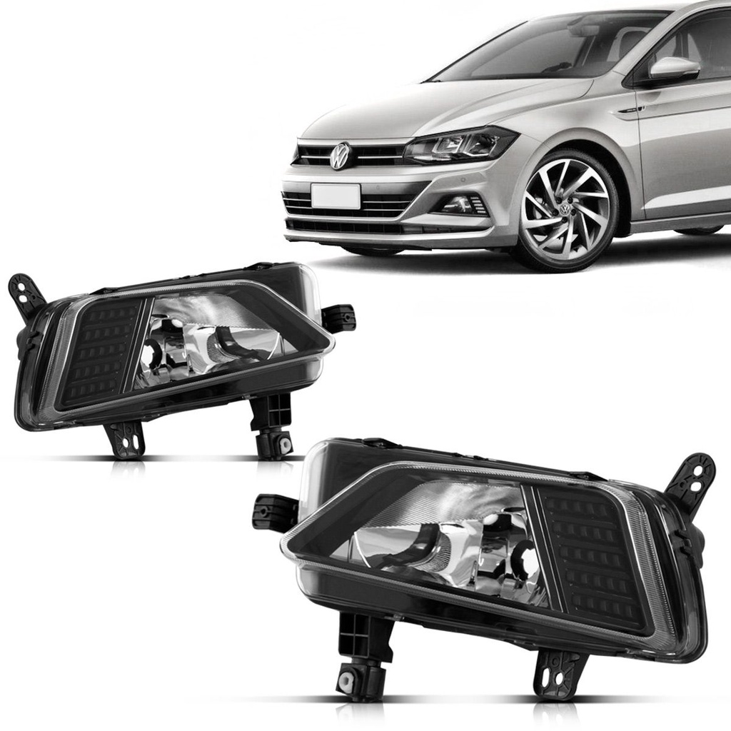 Farol Milha Polo 2018 2019 2020 Preto em Oferta na Shopee