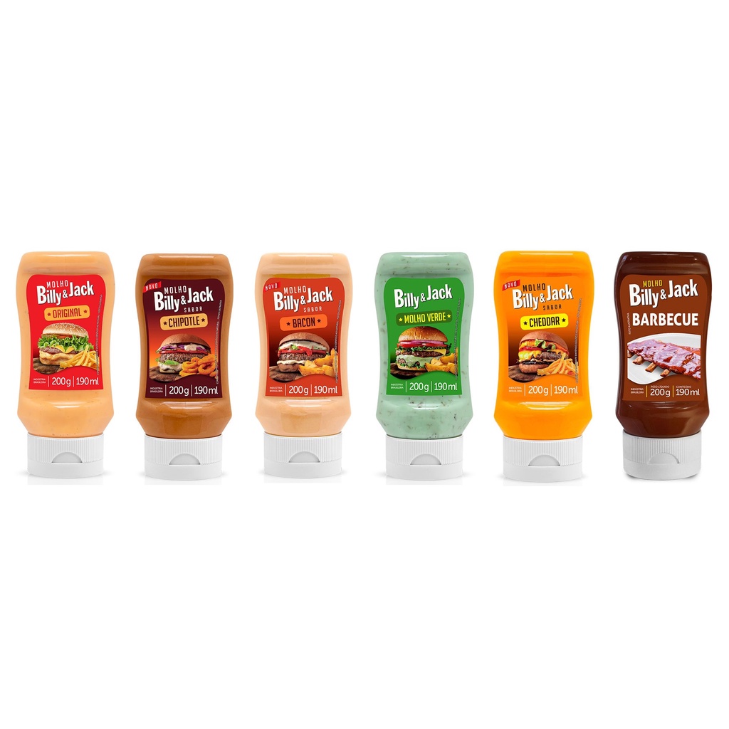 Kit Molho Billy & Jack 200g - 6 unidades