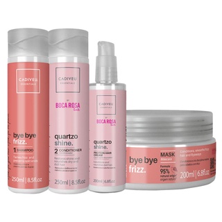 Kit Cadiveu Boca Rosa Cond+Proteína+Bye Bye Frizz Sh+Másc