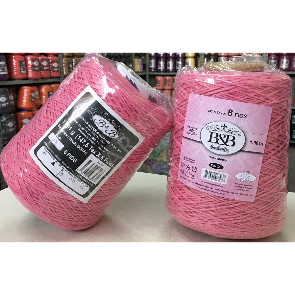 Barbante B&B Rosa Medio 6 Fios 1kg/1000mts Envio Imediato!! BeB ...