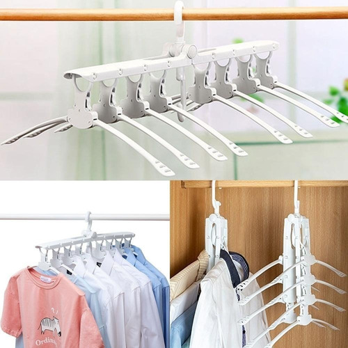 Cabideiro Organizacional Arara Guarda Roupa 8 Suporte Cabide
