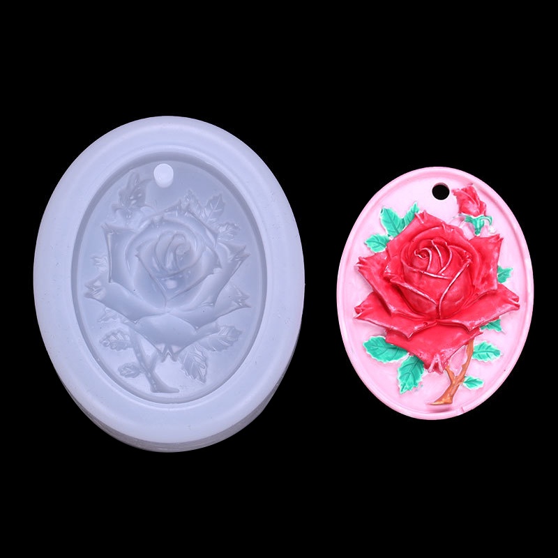 Molde De silicone Rosa 3D Com Furo Listagem Em Relevo Marca De Cera Artesanal Faça Você Mesmo Difusor De aroma De Carro