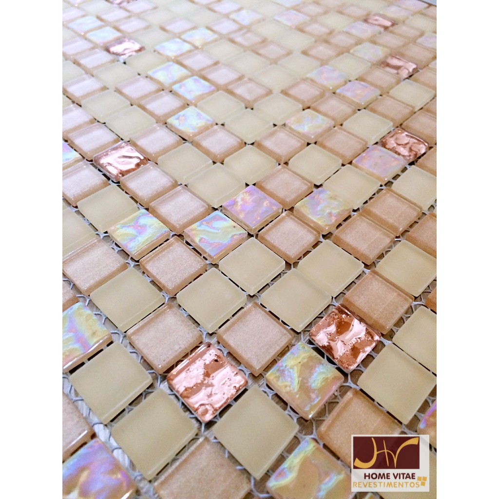 Pastilhas De Vidro Cristal Craquelado Coral Pronta Entrega