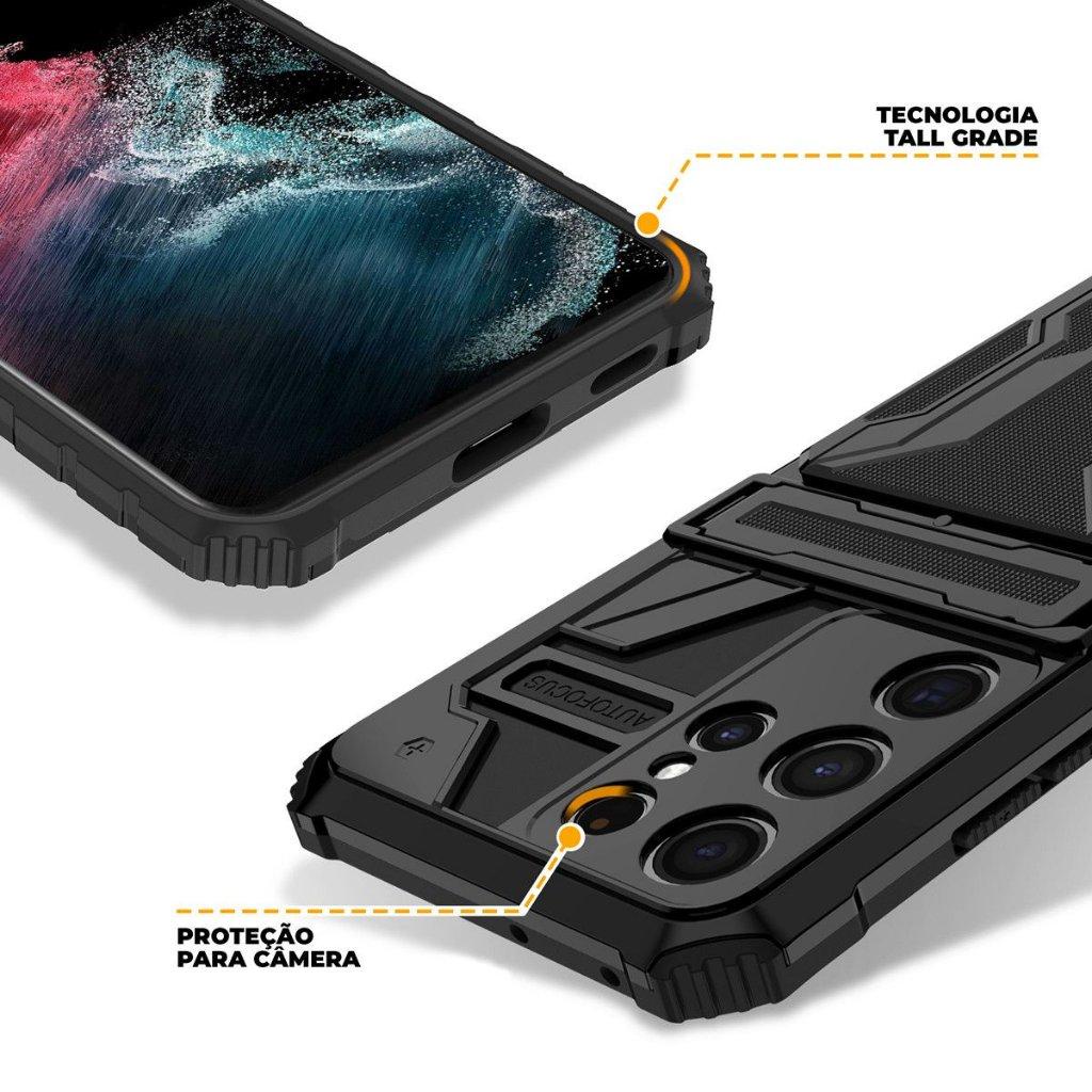 Capa Case Capinha Guardian para Samsung Galaxy S22 Ultra - Preta - Gshield - detalhe