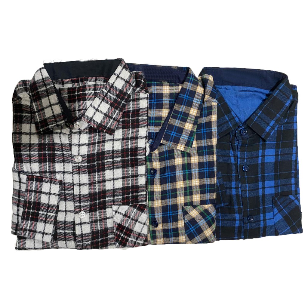 Kit 3 Camisa Xadrez Flanela Masculina Manga Longa Camisa Social Masculina Xadrez Camiseta Social Com Flanela