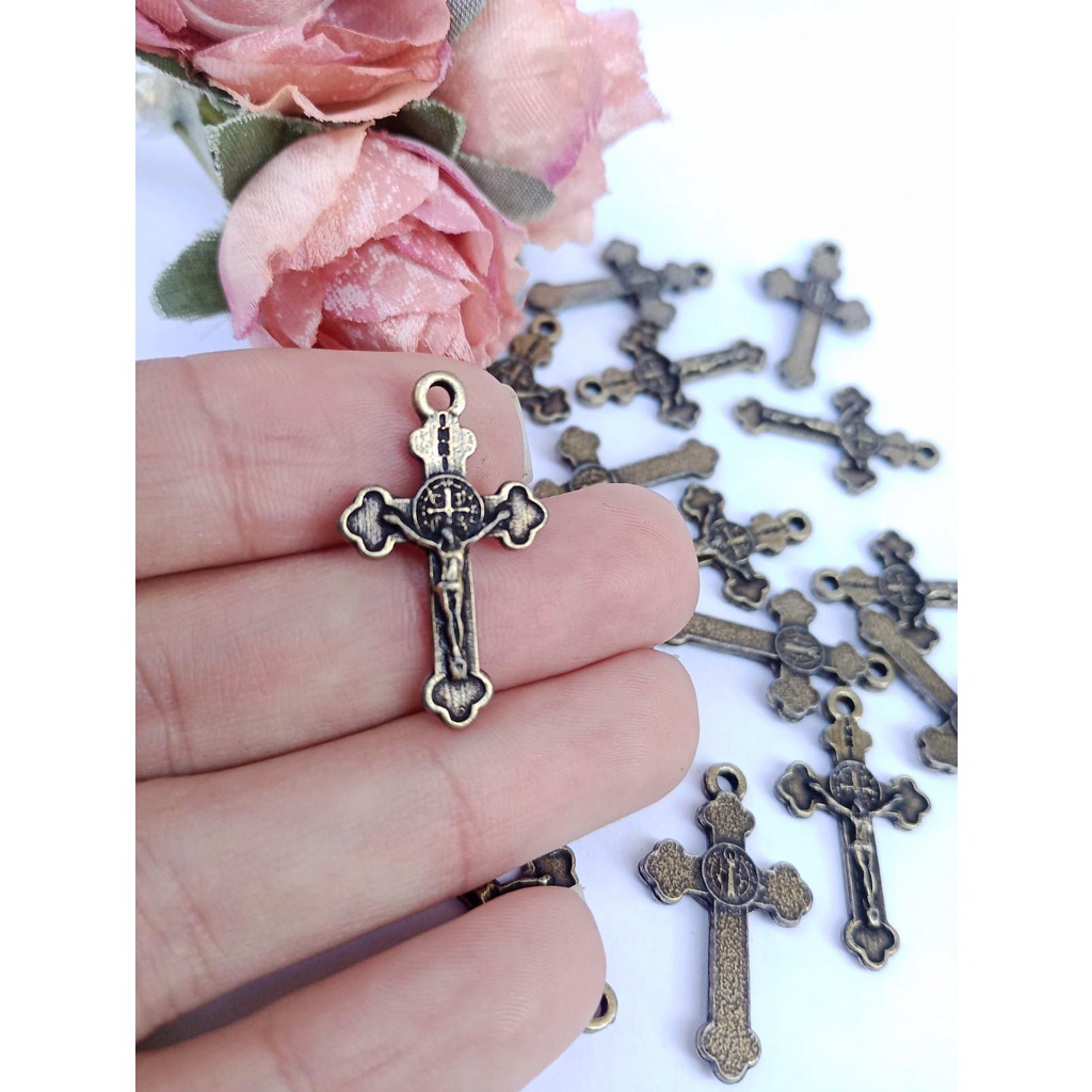 CRUZ PARA TERÇO SÃO BENTO Nº 188 (10 unidades) - 5,0 x 3,0 cm ...