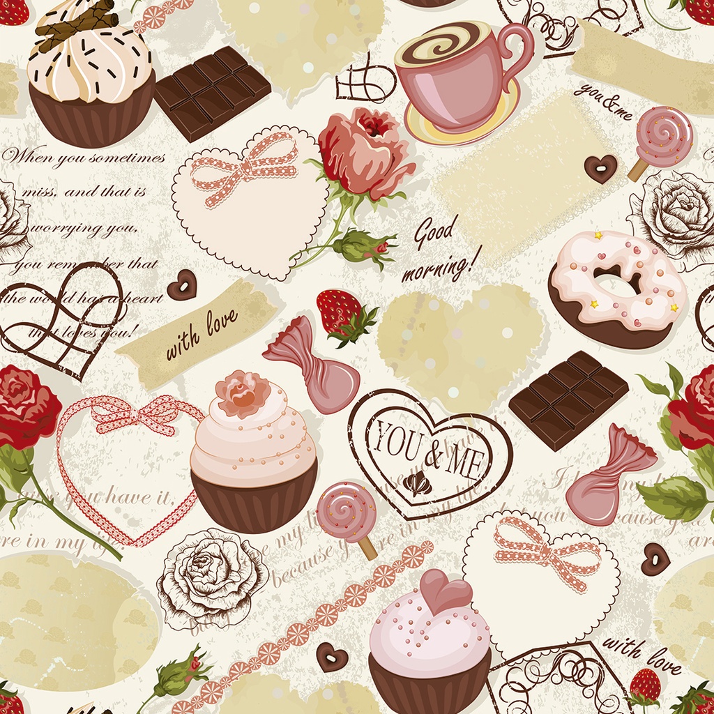 Papel De Parede Buffet Cantinho do Café Guloseimas Adesivo Padaria Colorido Lavável - Pro Decor