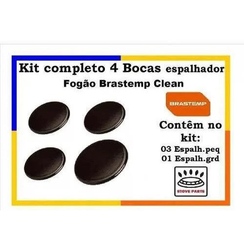 Kit Espalhador Peças Do Fogão Brastemp Clean - 4 Bocas