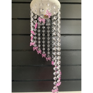 lustre cristal acrílico LAÇO luminária de teto paflon quarto loja infantil brinquedoteca