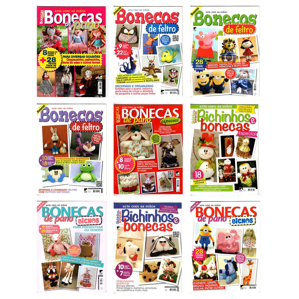 Kit 5 Revistas Bonecas De Pano E Feltro Lote 4