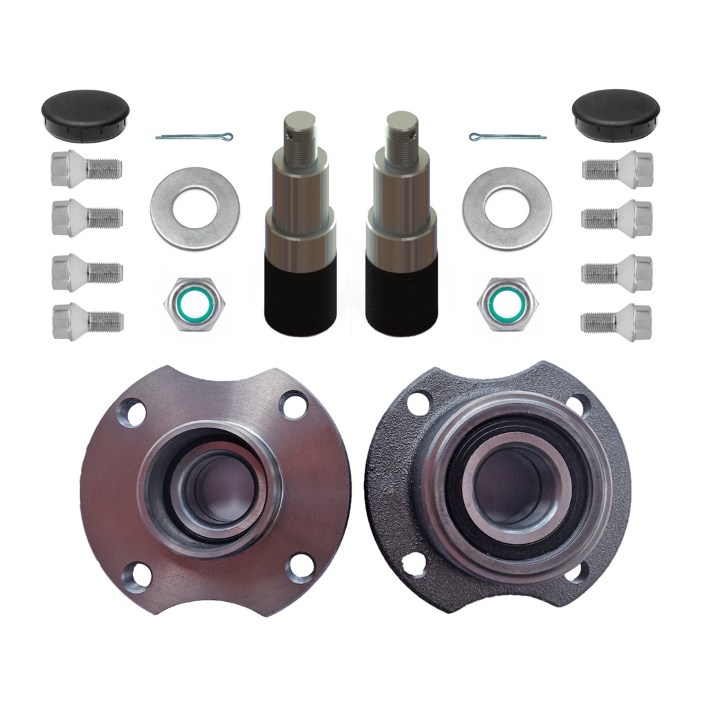 Conjunto Jogo Cubo Roda Rolamento Ponta de eixo Modelo Furação VW 4x100mm Carretinha Reboque Trailer