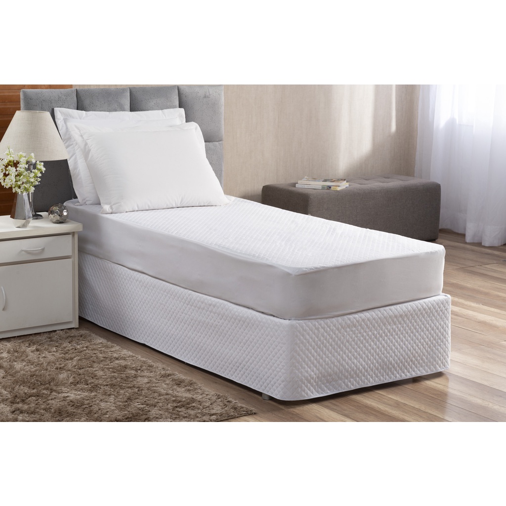 Saia Box Matelada Com Elástico E Com Viés Solteiro Promoção