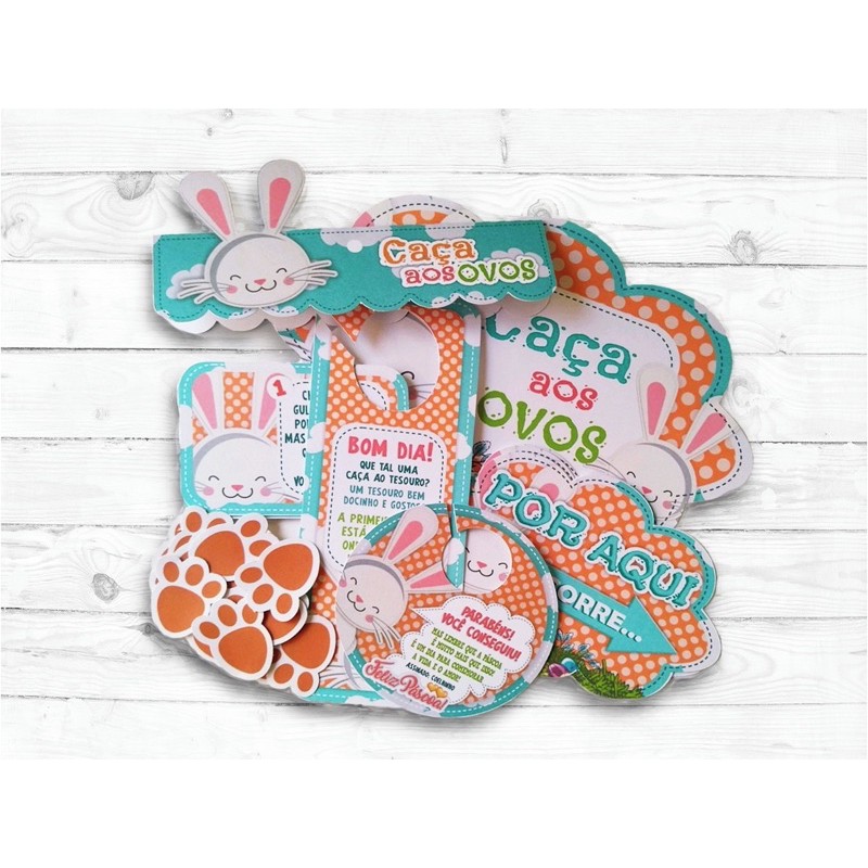 Kit Caça aos Ovos  Brincadeira Crianças Páscoa Coelho Patas Meninas e Meninos Diversão Chocolate em Oferta na Shopee
