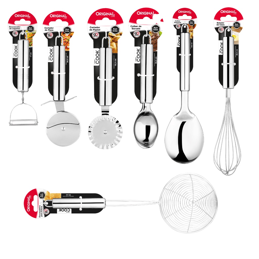 Kit Utensílios Cozinha 7 Pecas Aço Inox Utilidades Domesticas