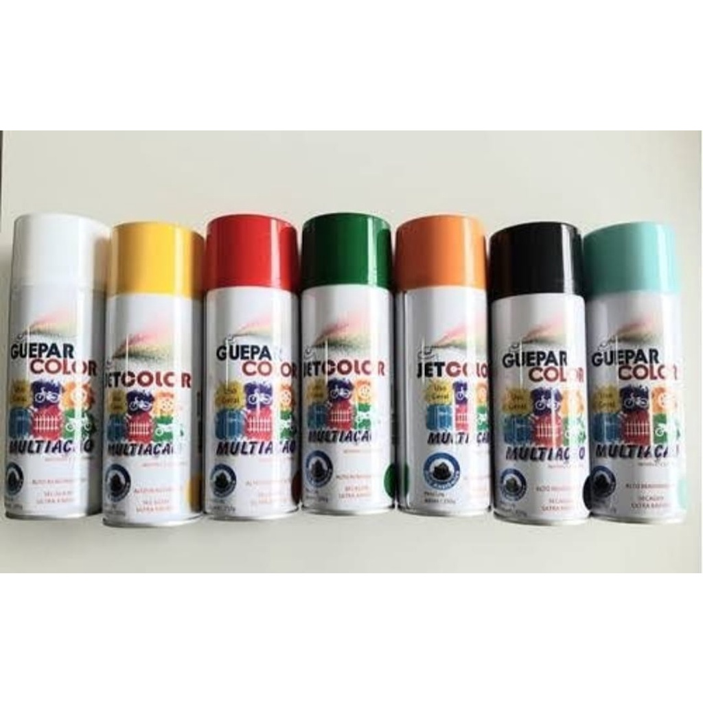 Aerossol GueparColor Jet Tinta Spray | Secagem Rápida Acabamento Brilhante | Pintura Profissional