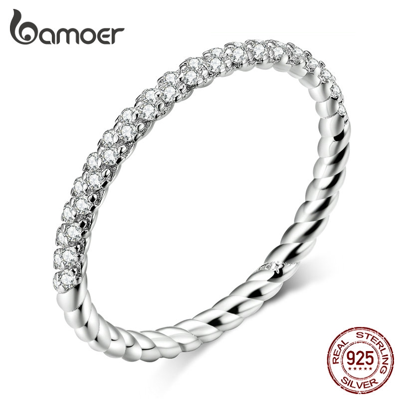 Anel Feminino Bamoer Prata SCR624 - Fashion Accessories