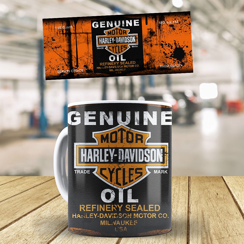 Caneca Lata de Óleo Personalizada Harley - Davidson