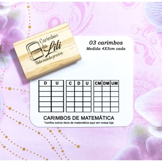 Carimbos Pedagógicos Matemática - Cdu + Du - Cm Dm Um - 3 Peças em Oferta na Shopee